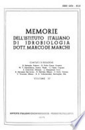 Memorie dell'Istituto italiano di idrobiologia dott. Marco De Marchi