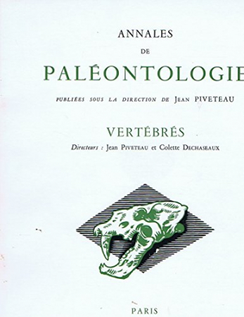 Annales de paléontologie. Vertébrés