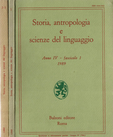 Storia, antropologia e scienze del linguaggio