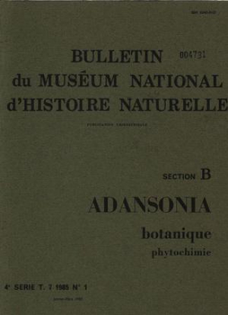 Bulletin du Muséum national d'histoire naturelle. Section B, Adansonia (botanique, phytochimie)