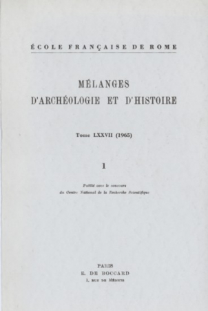 Melanges d'archeologie et d'histoire