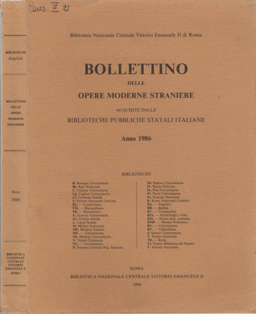 Bollettino delle opere moderne straniere acquisite dalle biblioteche pubbliche statali italiane