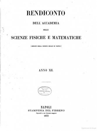 Rendiconto dell'Accademia di scienze fisiche e matematiche