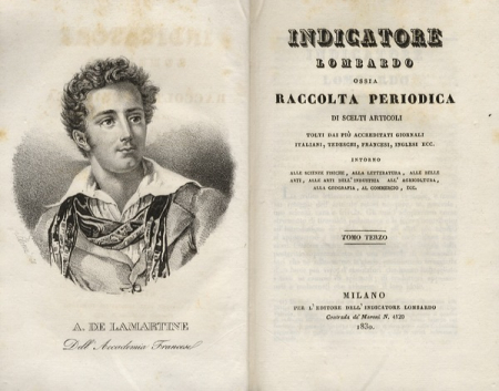 Indicatore lombardo, ossia, Raccolta periodica di scelti articoli dai più accreditati giornali italiani, tedeschi, francesi, inglesi, ecc., intorno alle scienze fisiche, alla letteratura, alle belle arti, alle arti dell'industria, all'agricoltura, alla