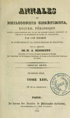 Annales de philosophie chrétienne