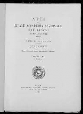 Atti della Reale Accademia nazionale dei lincei. Rendiconti. Classe di scienze fisiche, matematiche e naturali