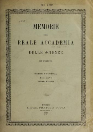 Memorie della Reale Accademia delle scienze di Torino. Classe di scienze fisiche, matematiche e naturali