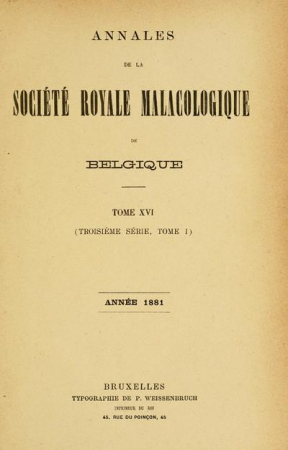 Annales de la Société malacologique de Belgique