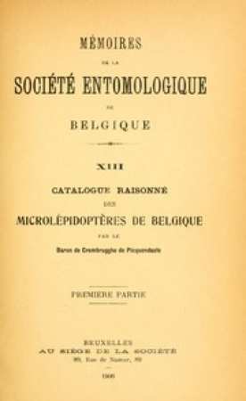 Memoires de la Société entomologique de Belgique