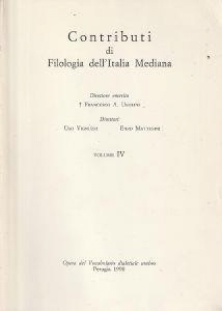 Contributi di filologia dell'Italia mediana