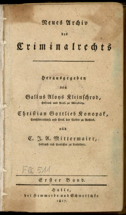 Neues Archiv des Criminalrechts