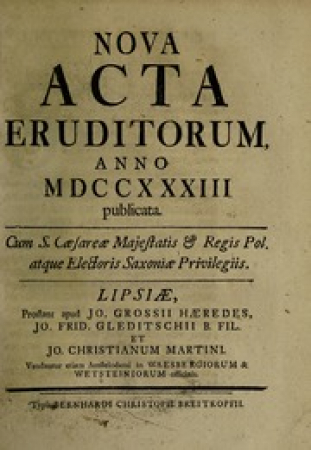 Nova acta eruditorum