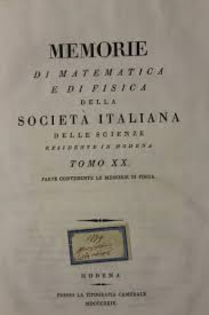 Memorie di matematica e di fisica della Società italiana delle scienze