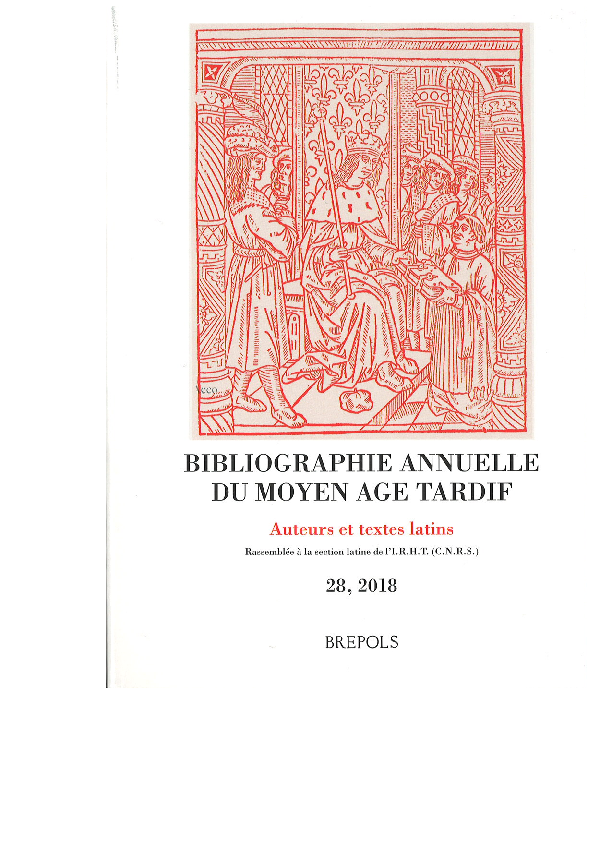 Bibliographie annuelle du Moyen-age tardif