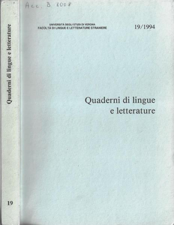 Quaderni di lingue e letterature
