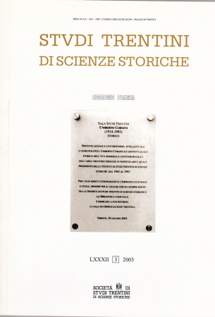 Studi trentini di scienze storiche. Sezione prima