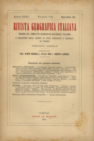 Rivista geografica italiana e Bollettino della Societa di studi geografici e coloniali in Firenze