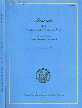 Memorie della Accademia delle scienze di Torino. 1, Classe di scienze fisiche, matematiche e naturali