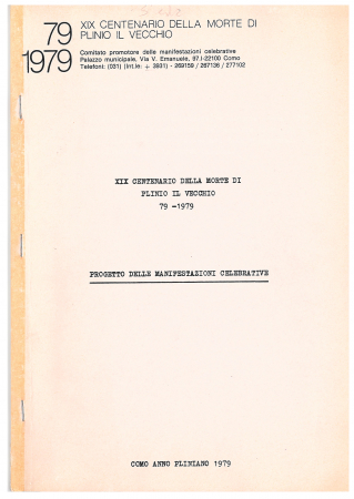XIX centenario della morte di Plinio il Vecchio, 79-1979